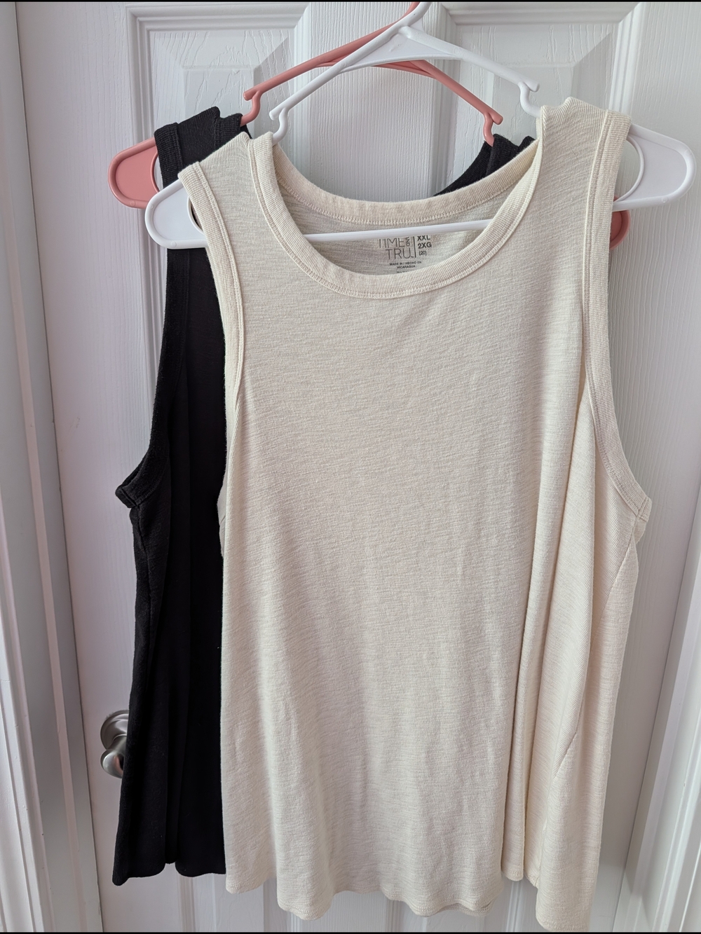 Time and Tru Black and Cream Tank Top Set